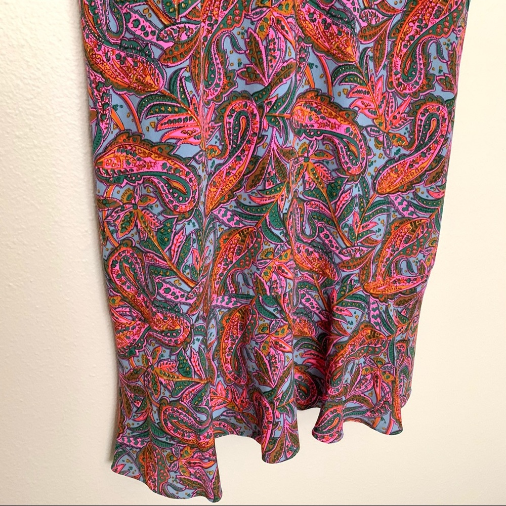 J. Crew Vibrant Paisley Silk Ruffle Dress - Picture 5 of 8